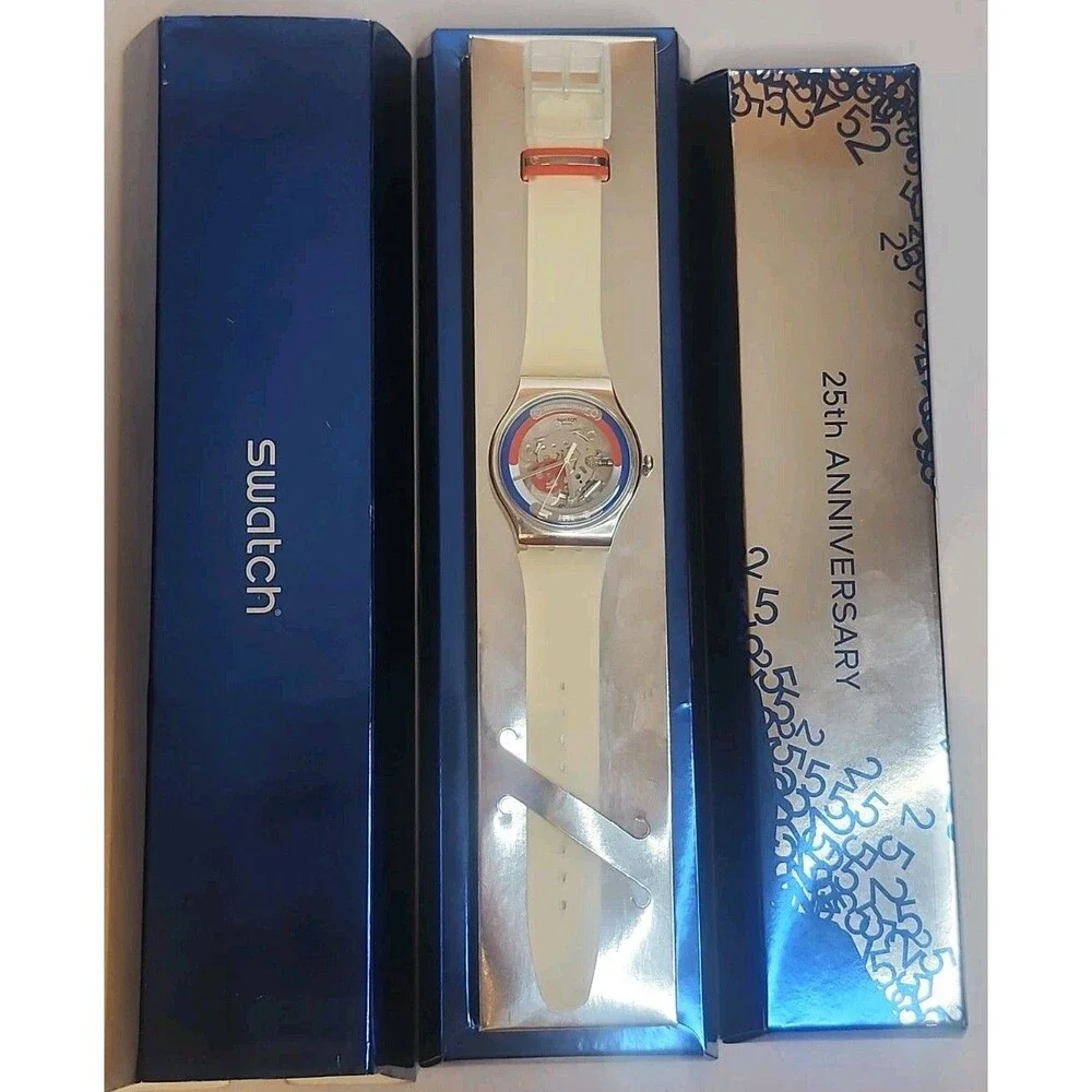 Swatch Watch 25th Anniversary Limited Edition Unisex Watch NIB New Battery